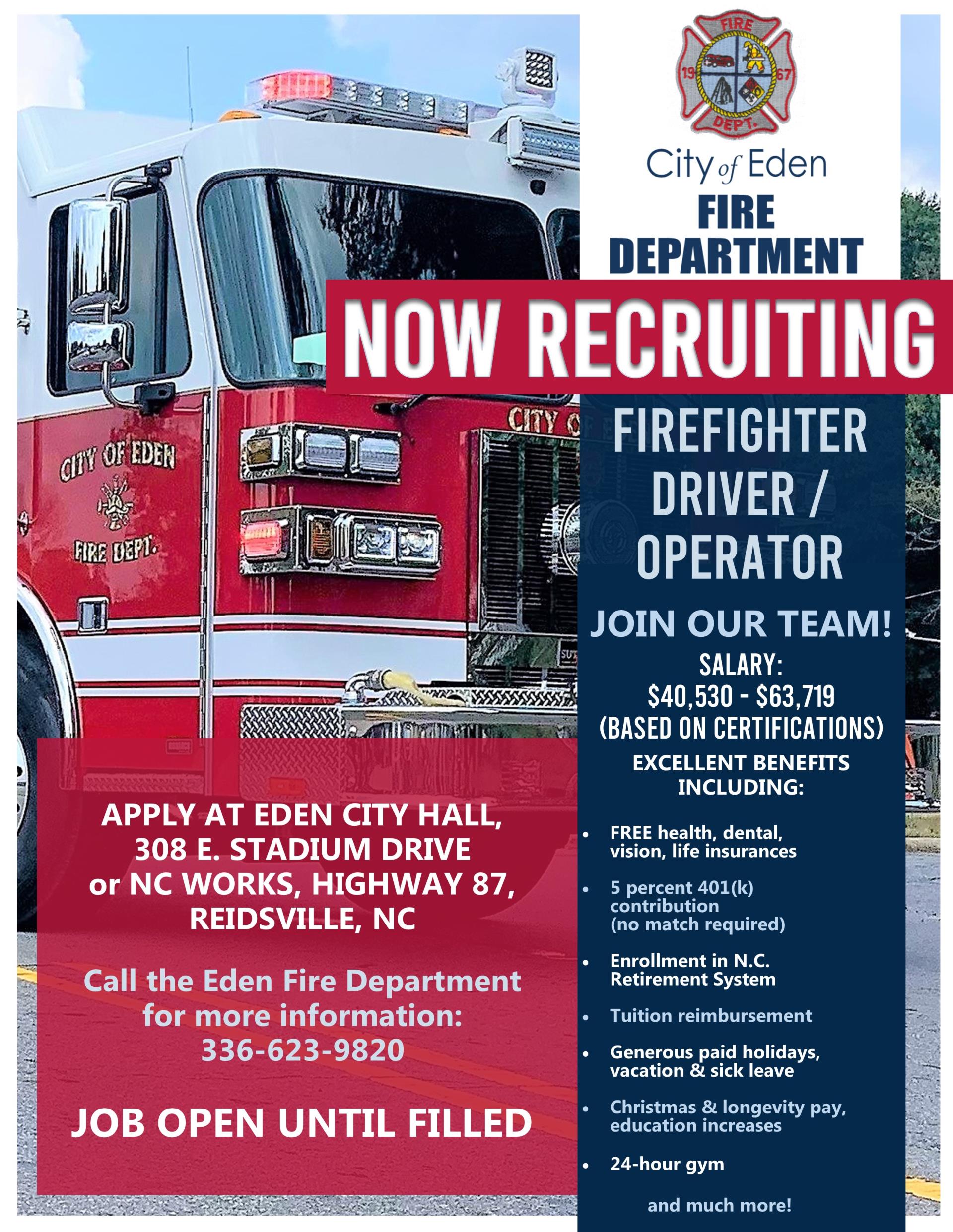 Fire Dept Job Ad 9-20-24